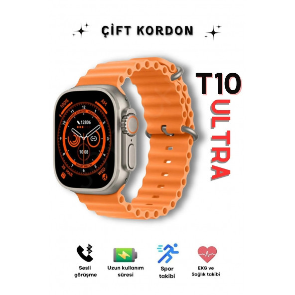 T10 Ultra 49 mm Akıllı Saat 2.09inç Büyük Ekran GÜMÜŞ KASA - 2