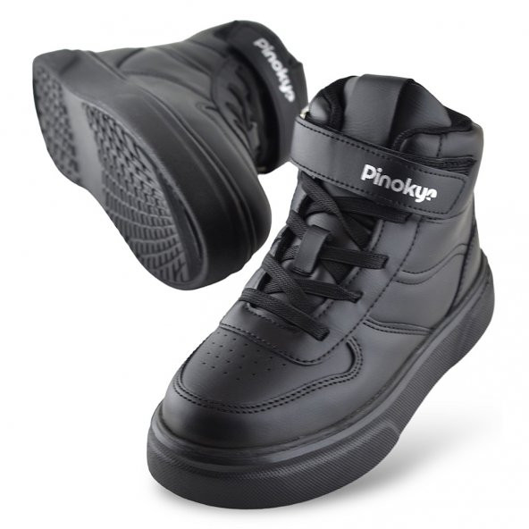 Chıcago TAM Ortopedik Taban Unisex Çocuk Spor Ayakkabı Beyaz Siyah Spor Ayakkabı