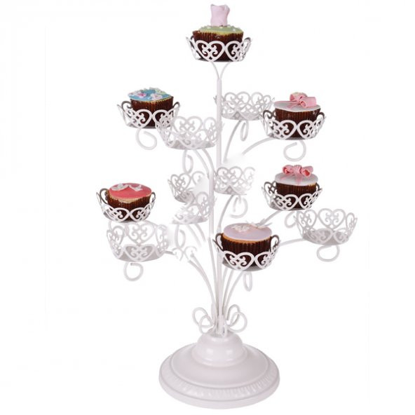 METAL CUPCAKE STANDI BEYAZ / 15'Lİ