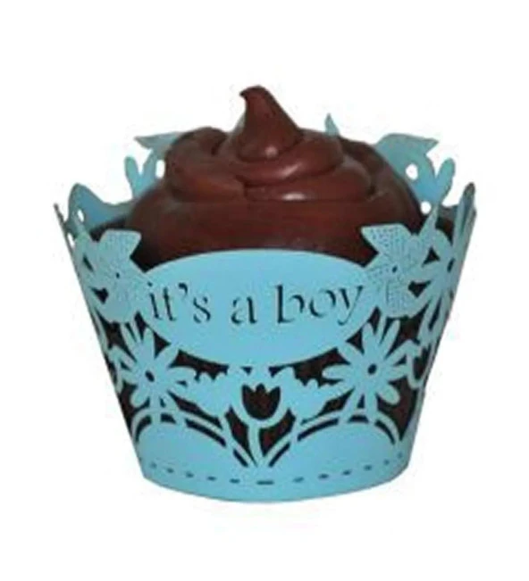 CUPCAKE KENAR DANTELİ - IT'S A BOY MAVİ