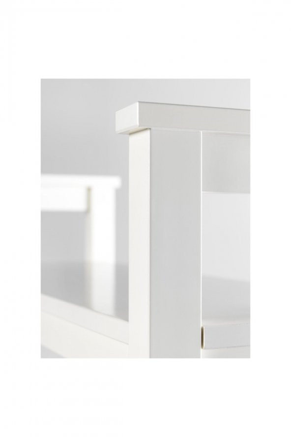Hemnes Bank Ve Ayakkabılık Beyaz MeridyenDukkan 85x32 Cm Masif Huş Ağacı - 3