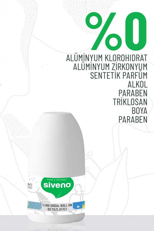 Siveno %100 Doğal Roll-On Beyazlatıcı Etkili Deodorant Ter Kokusu Önleyici Bitkisel Lekesiz Vegan 50 ml - 3