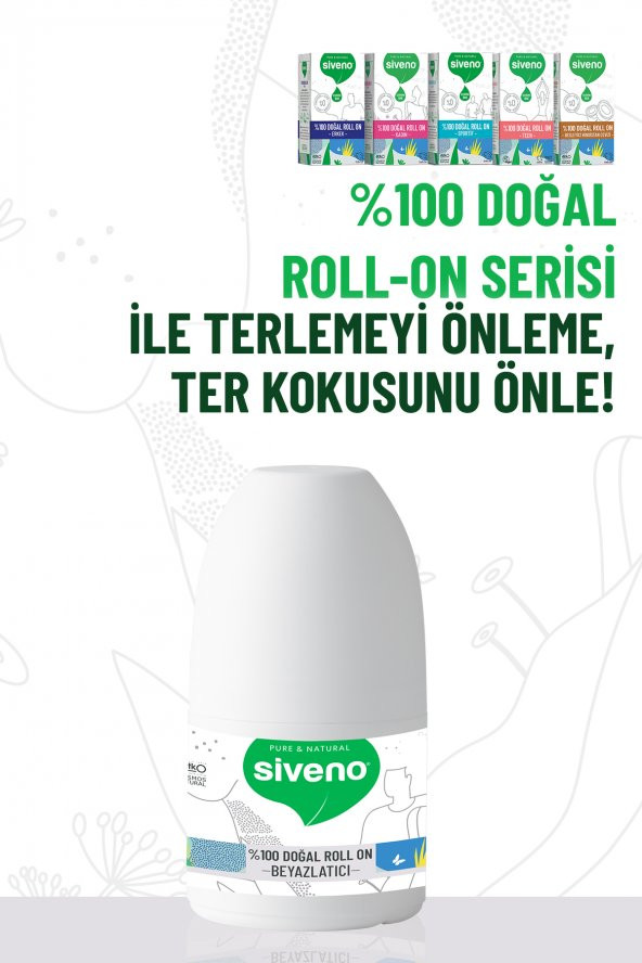 Siveno %100 Doğal Roll-On Beyazlatıcı Etkili Deodorant Ter Kokusu Önleyici Bitkisel Lekesiz Vegan 50 ml - 5