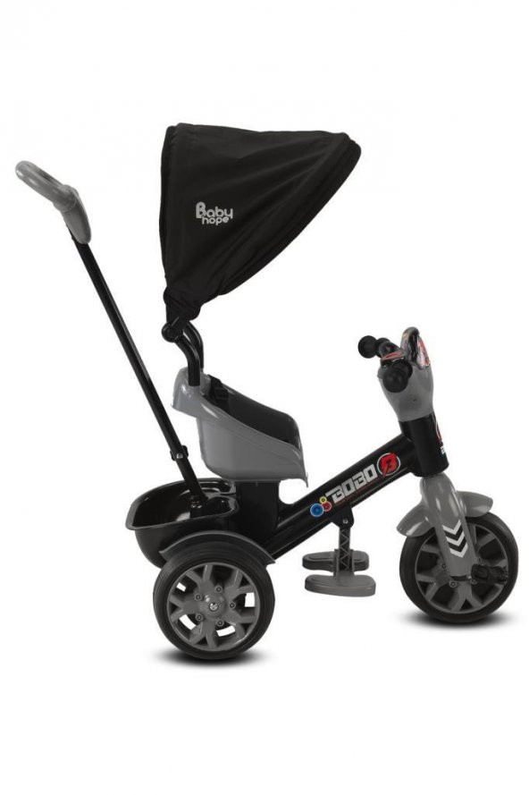 Babyhope 121 Bobo Üç Tekerlekli Ebeveyn Kontrollü Bisiklet Çocuk Bisikleti Gri 03012160,Gri Çocuk Bisikleti - 3
