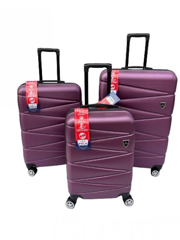 Yefa Dayanıklı Unisex 4 Tekerlekli 3'lü Set Plastik Valiz Seti ürün görseli