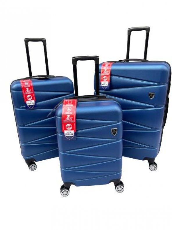 Yefa Dayanıklı Unisex 4 Tekerlekli 3'lü Set Plastik Valiz Seti ürün görseli