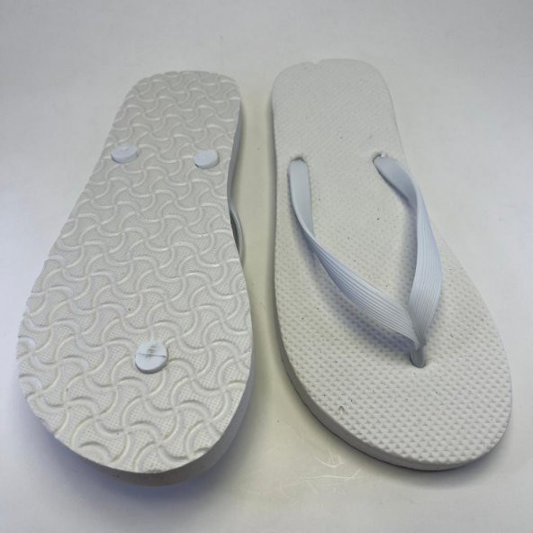 25 Adet Parmak Arası Beyaz Erkek Terlik Eva Taban 14 mm  Flip Flop 44 Numara - 2