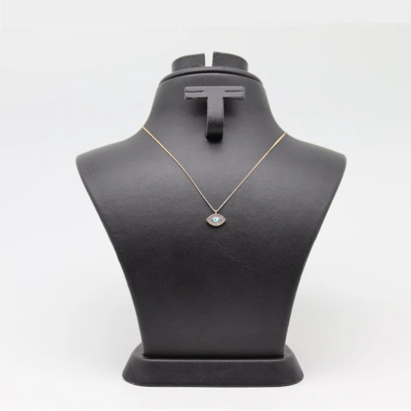 Nazarlıklı Baget Taşlı Minimal Kolye Gold - 1
