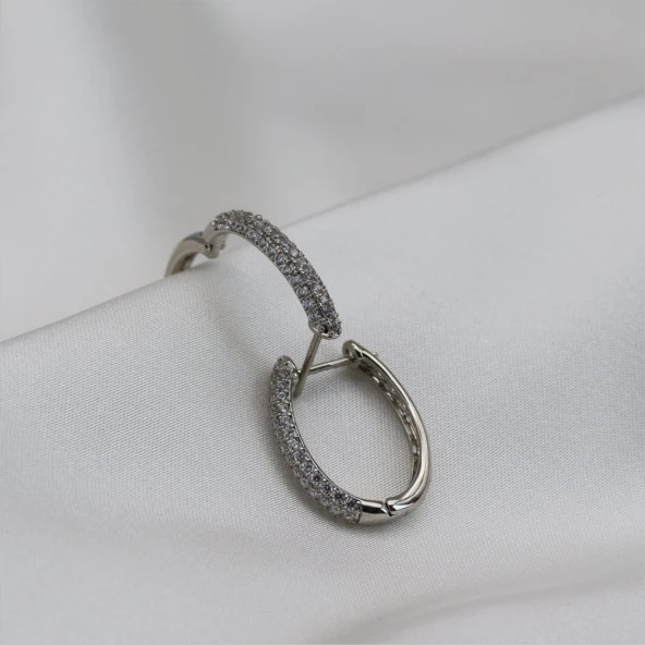 Full Taşlı Küpe Silver - 2
