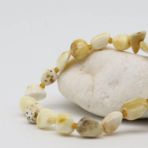 Süt Model Damla Kehribar Bileklik - 2