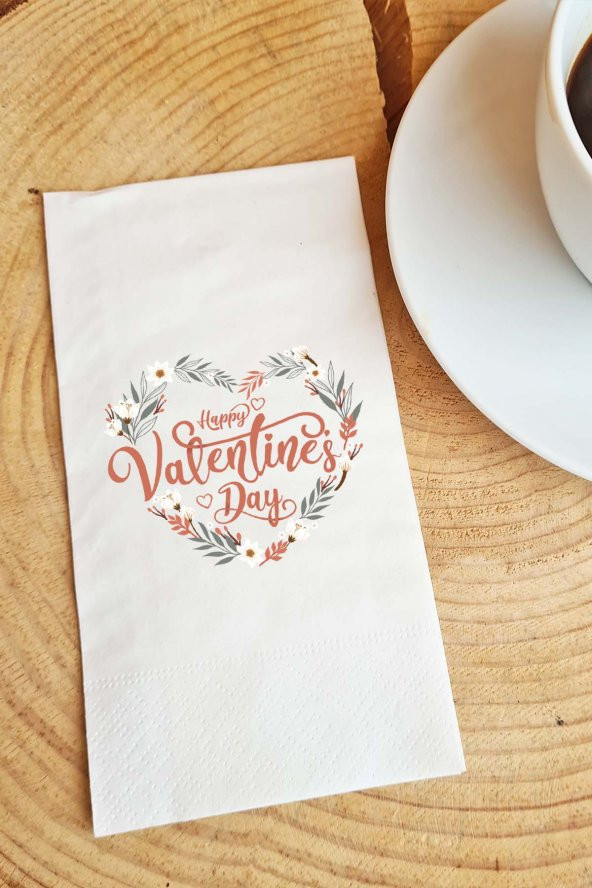 Sevgiliye Sunum Peçetesi Happy Valentines Daye Yazılı Sevgililer Günü Konuşan Kağıt Peçete