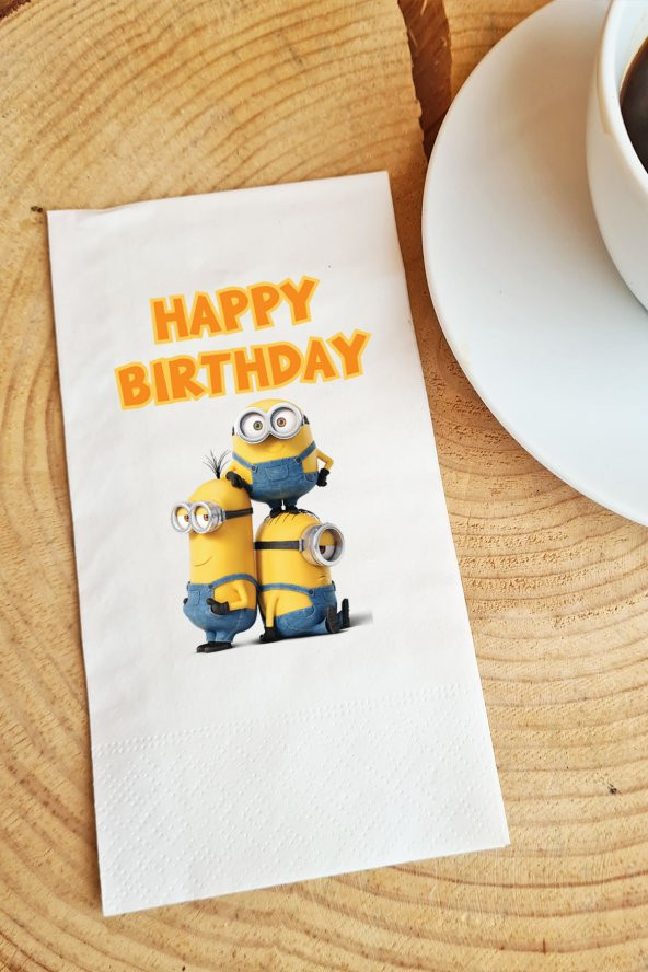 Sunum Peçetesi Minion Happy Birthday Kağıt Peçete