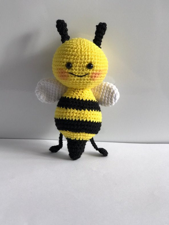 Maskot Sevimli Arı Anahtarlık Amigurumi Organik Oyuncak - 2