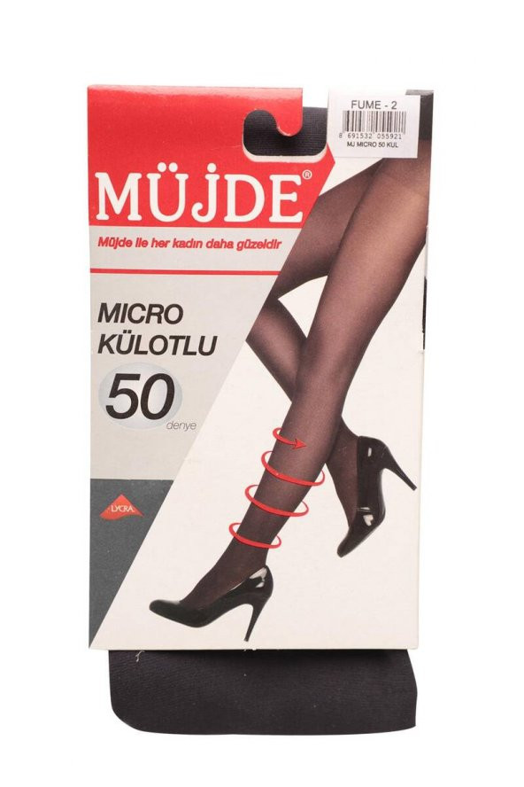 Müjde Micro Külotlu Çorap 50 Den | Füme - 1