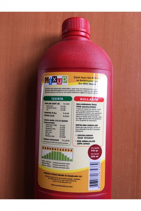 Sıvı Bitki Besini 500ml Çiçek Açan Süs Bitkileri Ve Sardunyalar İçin - 2