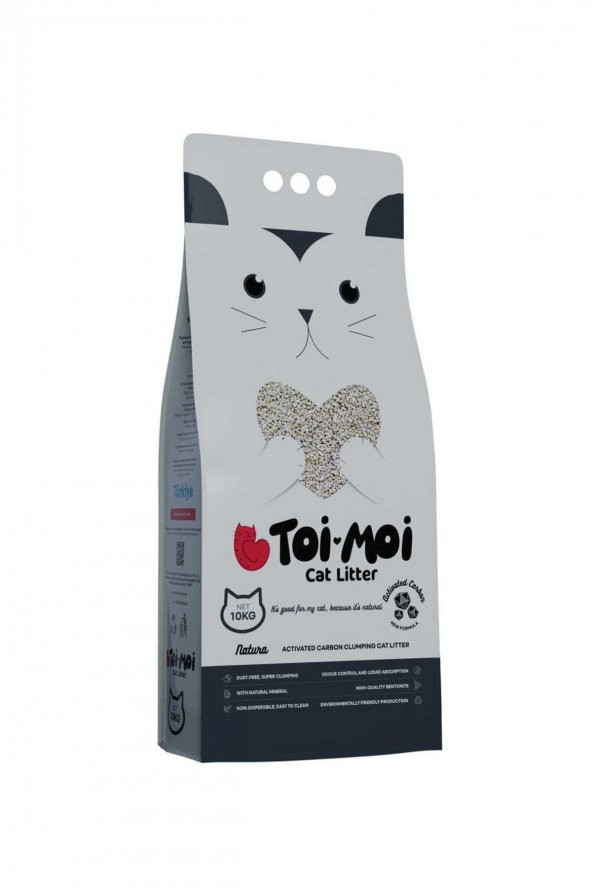 Toi Moi Natura Grey Aktif Karbon Kedi Kumu 10 Kg