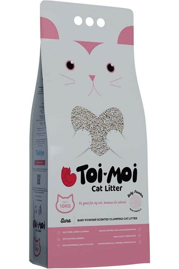 Bebek Pudrası Kokulu Kedi Kumu 10 KG - Toi Moi Sodyum Bentonit