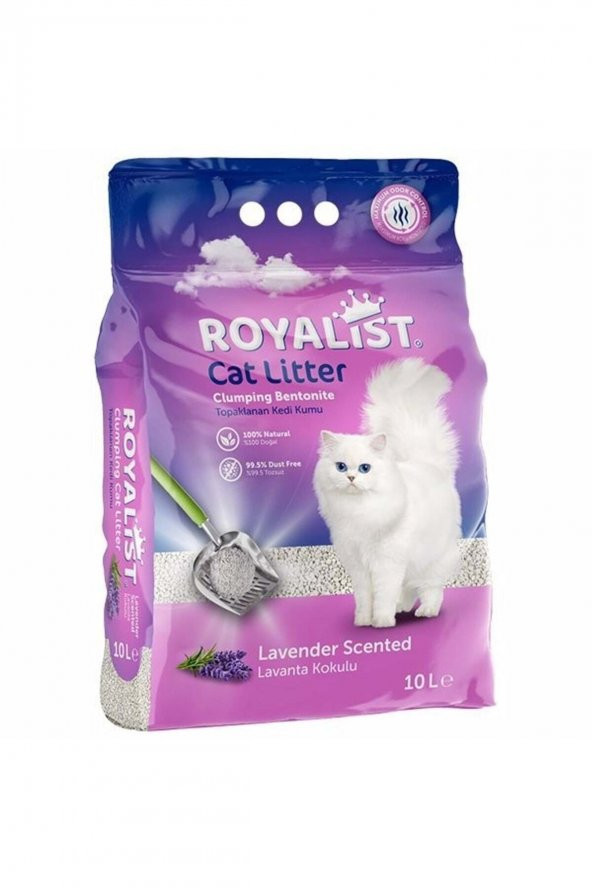 Süper Topaklanan Lavanta Kokulu Bentonit Doğal Kedi Kumu 10 Lt