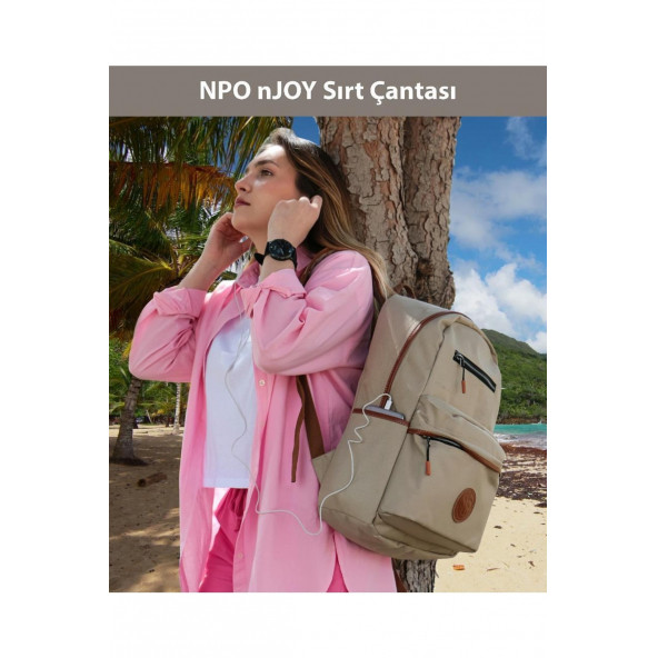 Njoy 16" Unisex Notebook & Günlük Sırt Çantası-hardal (NJ01MU) - 3