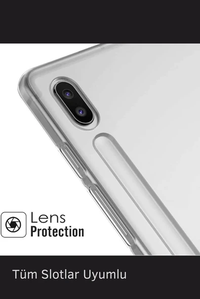 Galaxy Tab S9 11 inç Uyumlu Silikon Yumuşak Darbeye Dayanıklı Şeffaf Antişok Kapak - Resim 4