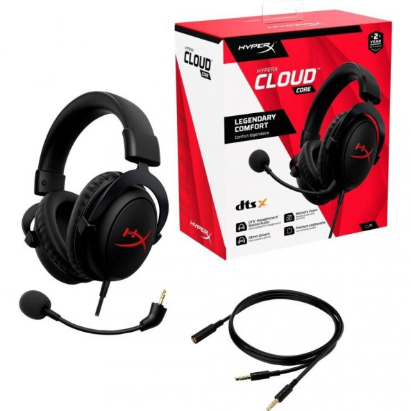 HyperX Cloud Core 7.1 HX-HSCC-2-BK/WW Kablolu Mikrofonlu Kulak Üstü Oyuncu Kulaklığı Teşhir - Resim 4