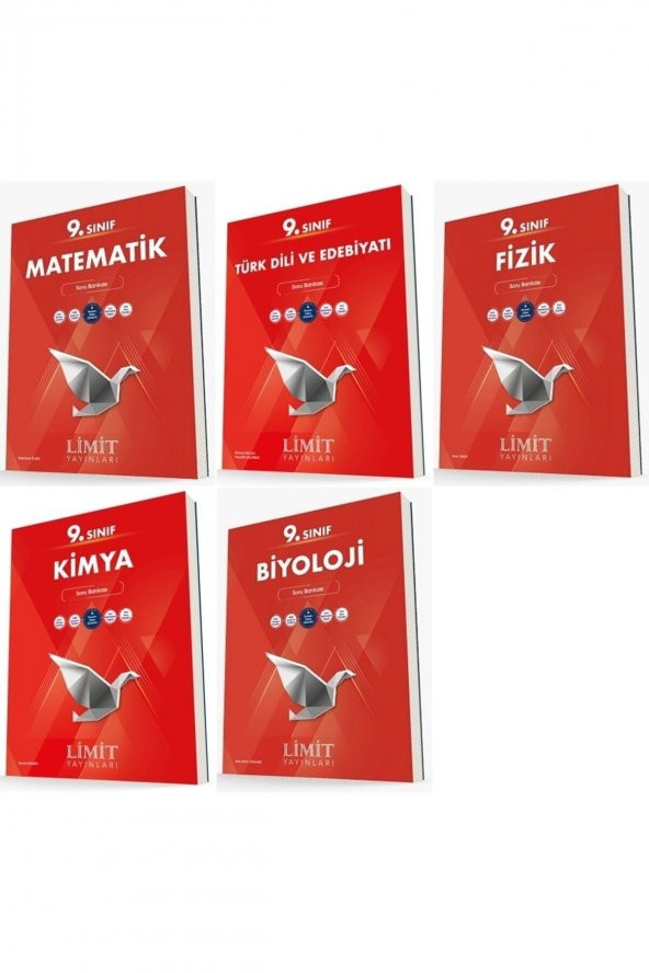 Limit 9. Sınıf Matematik + Edebiyat + Fizik + Kimya + Biyoloji Soru Seti 5 Kitap 2023