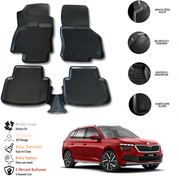 Skoda Kamiq 2023 3D Havuzlu Paspas OTL