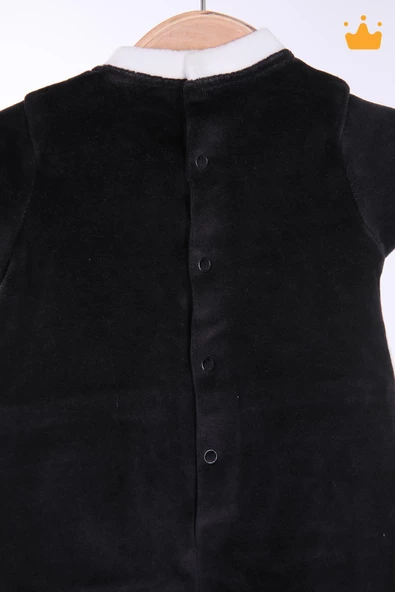 Babyhola Kadife Kız Erkek Bebek Patikli Tulum 12572 - 5