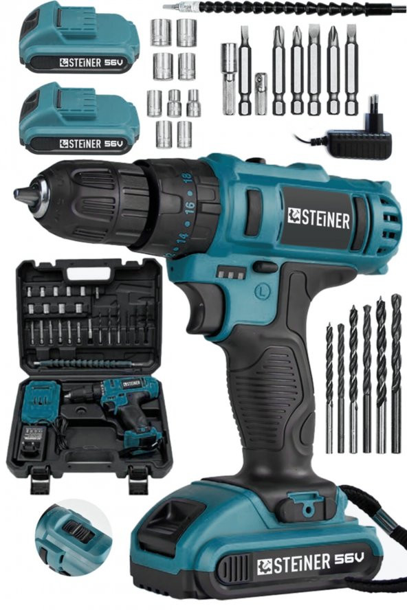 STEİNER Germany Technology Darbeli 56 V 5 Ah Bakır Sargılı Çift Akülü Şarjlı Vidalama Matkap Mvi Set - 2