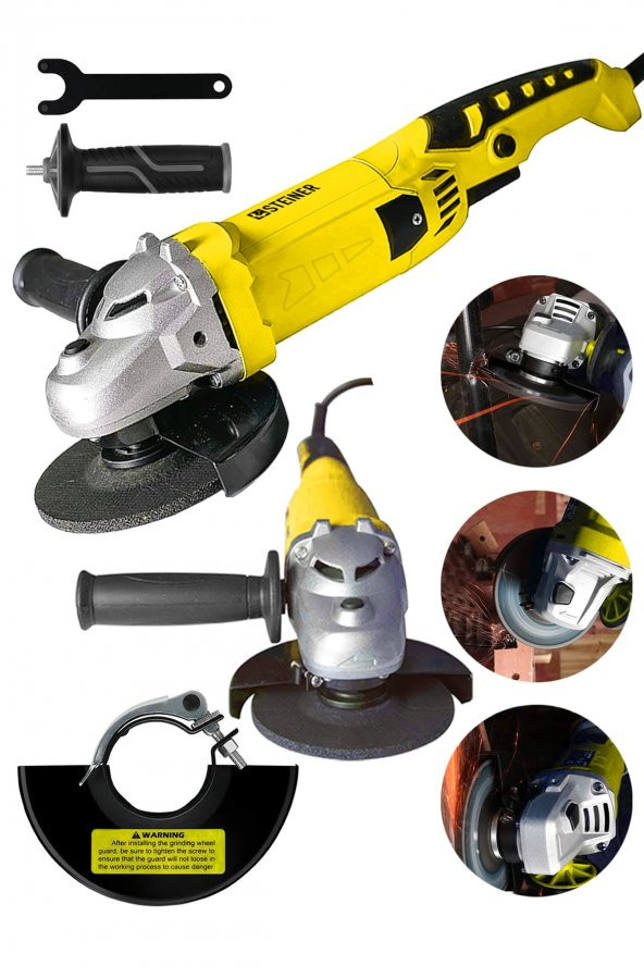 STEİNER Alman 3000 W 6 Kademe Devir Ayarli Sjs Metal Şanzıman Demir Metal Kesme Taşlama Makinesi 125 Mm - 2