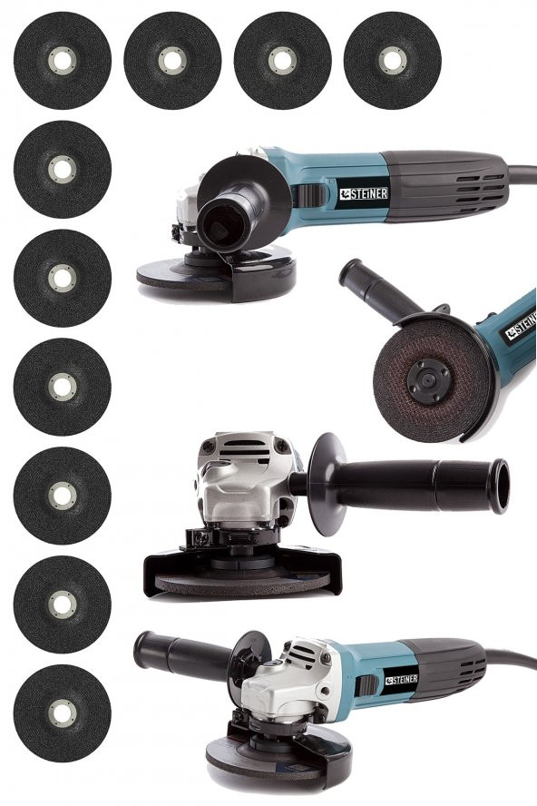 STEİNER Alman 3000 Watt Professional 125 Mm Sjs Metal Şanzuman Avuç Içi Taşlama Makinesi + 10 Adet Taş - Resim 2