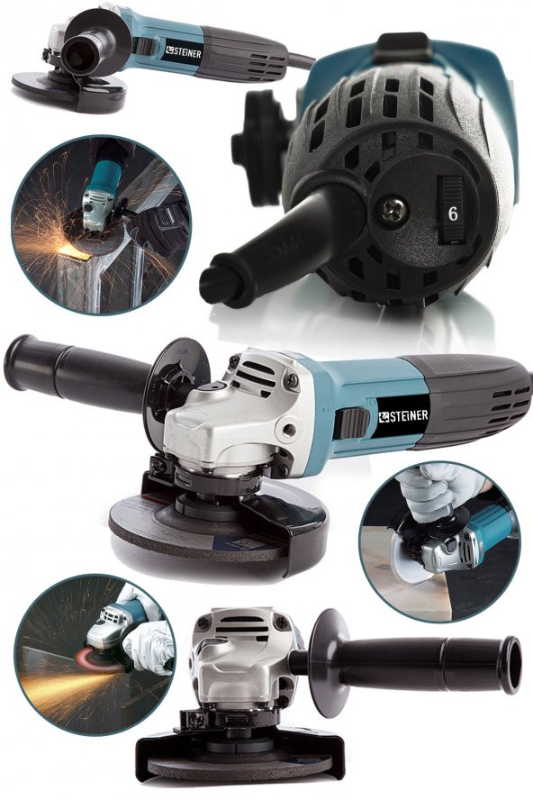 STEİNER Germany Technology 2400 W 125mm Professional 6 Kademe Devir Ayarlı Avuç Içi Taşlama Makinesi - 2