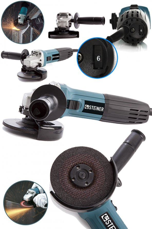 STEİNER Germany Technology 2600 W Professional 6 Kademe Devir Ayarlı Avuç Içi Taşlama Makinesi 125mm - 2
