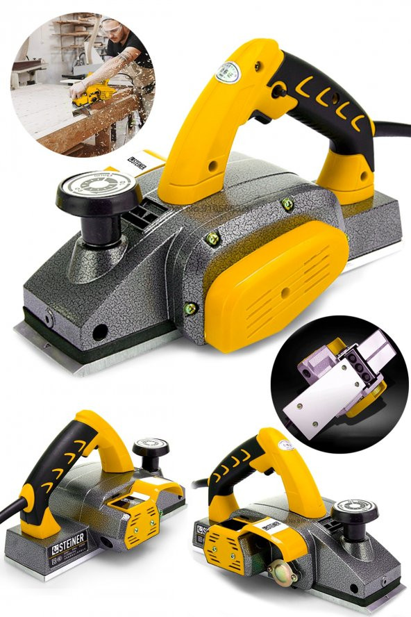 STEİNER Alman Titan 4200 Watt Motor Korumalı Bakır Sargılı Metal Şanzuman Çift Bıçaklı Planya Rende Makinesi ürün görseli