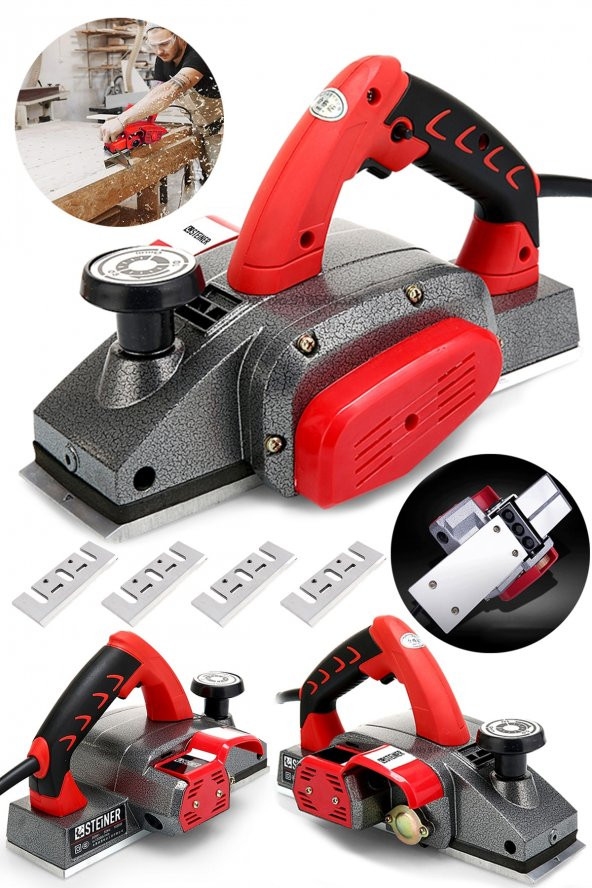 STEİNER Alman Titan 4200 Watt Bakır Sargılı Metal Şanzuman Çift Bıçaklı Planya Rende Makinesi + 4 Bıçak - 2