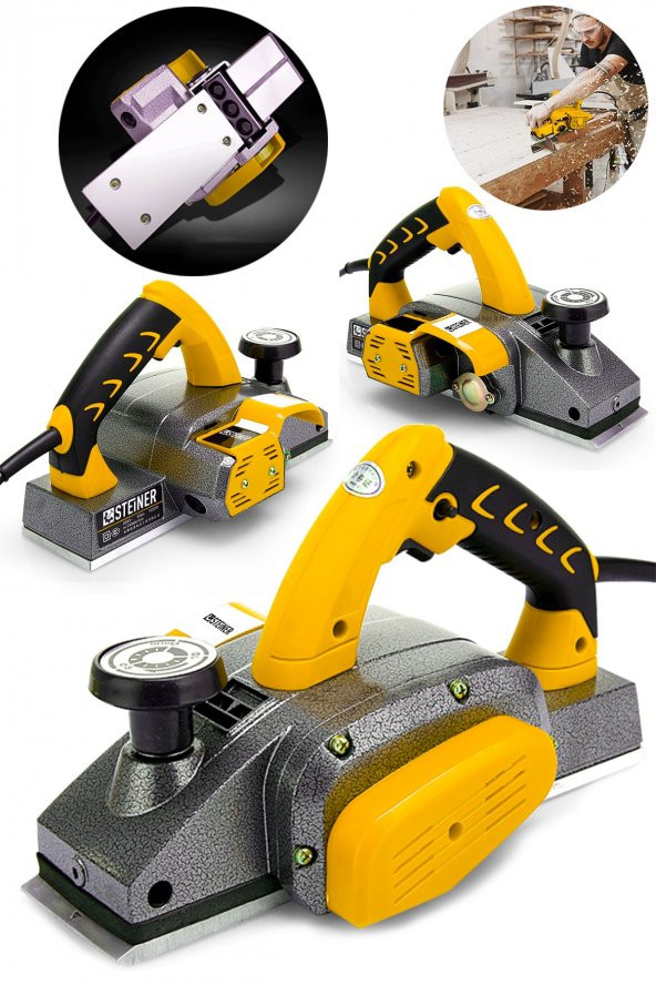 STEİNER Alman Titan 4200 Watt Motor Korumalı Bakır Sargılı Metal Şanzuman Çift Bıçaklı Planya Rende Makinesi - 2