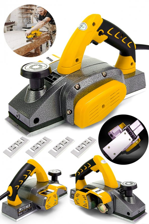 STEİNER Alman Titan 4200 Watt Bakır Sargılı Metal Şanzuman Çift Bıçaklı Planya Rende Makinesi + 4 Bıçak - 2