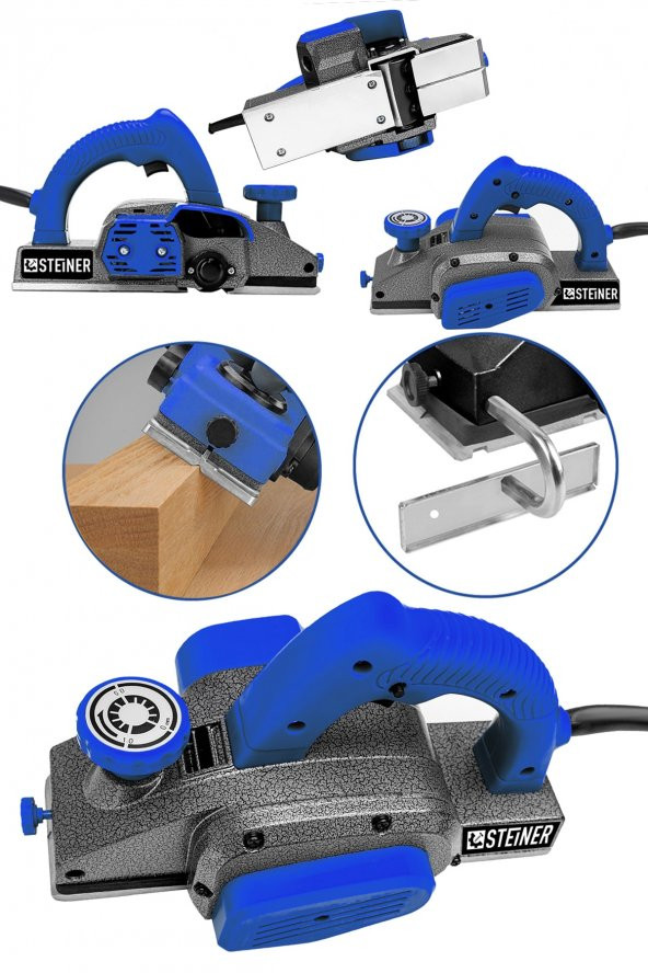 STEİNER Germany Technology 3400 Watt Metal Şanzıman Çift Bıçaklı Planya Rende Makinesi Mavi - 2