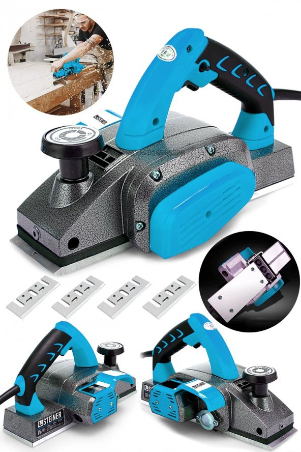 STEİNER Alman Titan 4200 Watt Bakır Sargılı Metal Şanzuman Çift Bıçaklı Planya Rende Makinesi + 4 Bıçak - 2