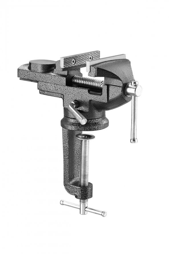 STEİNER Alman 60 mm Dönerli Örslü Özel Alaşımlı Paslanmaz Dövme Çelik Mini Masa ve Tezgah Mengenesi Gri ürün görseli