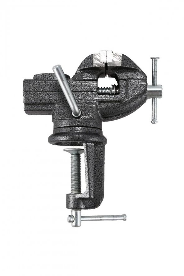STEİNER Alman 50 mm Dönerli Örslü Özel Alaşımlı Paslanmaz Dövme Çelik Mini Masa ve Tezgah Mengenesi Gri - 2