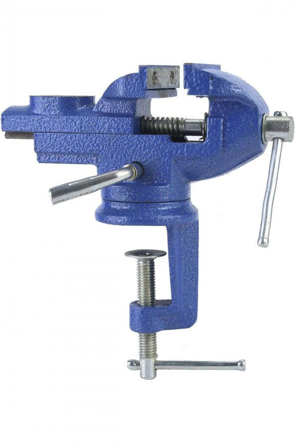 STEİNER Alman 50 mm Dönerli Örslü Özel Alaşımlı Paslanmaz Dövme Çelik Mini Masa ve Tezgah Mengenesi Mavi - 2