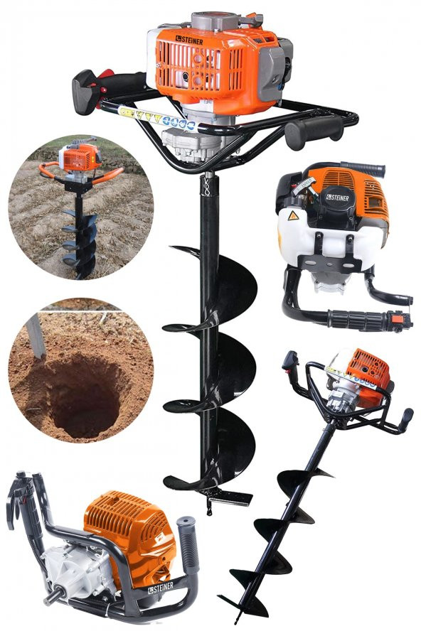 STEİNER Alman 11 Hp Tam Profesyonel Benzinli Toprak Burgu Makinesi 15 cm Delme Ucu Fidan Dikme Makinesi Trnc ürün görseli