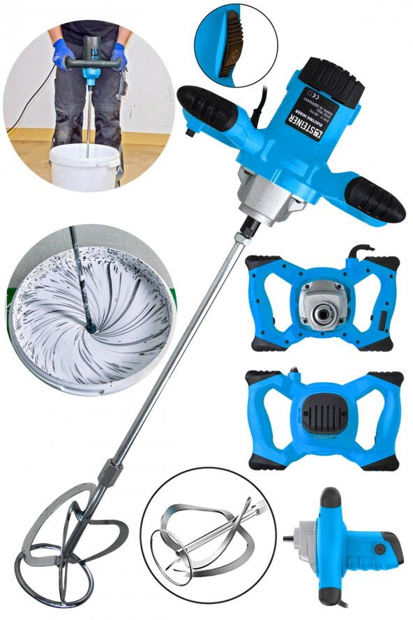 STEİNER Alman Gt-blue 3000 Bakır Sargı 6 Kademe Devir Ayarlı Elektrikli Alçı Boya Ve Harç Karıştırıcı Mikser ürün görseli