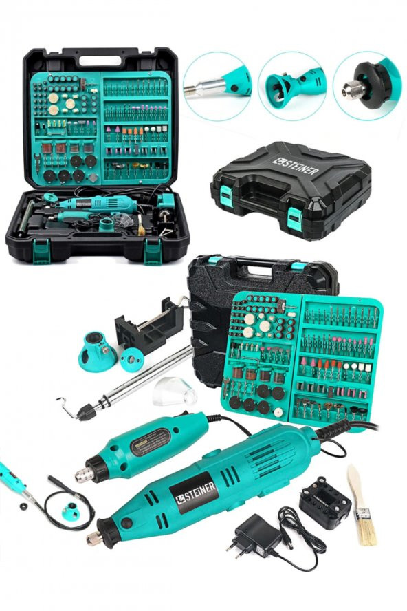 STEİNER Germany Technology 400 Watt 352 Parça 6 Kademe Devir Ayarlı Hobi Gravür Seti Mini Taşlama - 2