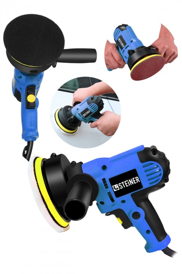 STEİNER Germany Technology 1200 Watt Profesyonel 6 Kademe Devirli Pasta Cila Polisaj Makinesi Mavi - 2