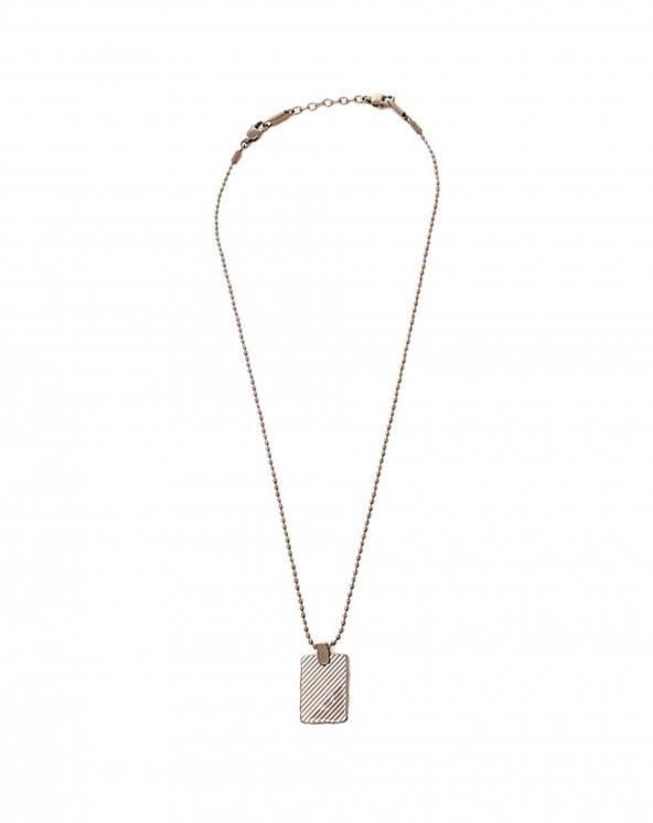 Emporio Armani Erkek Kahverengi Metalik Gri Çelik Kolye - AJEGS2132-040 - 2