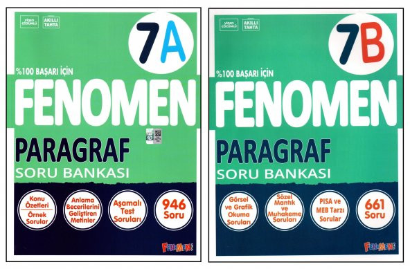 Fenomen 7. Sınıf Paragraf (A)+(B) Soru Bankası 2 Kitap