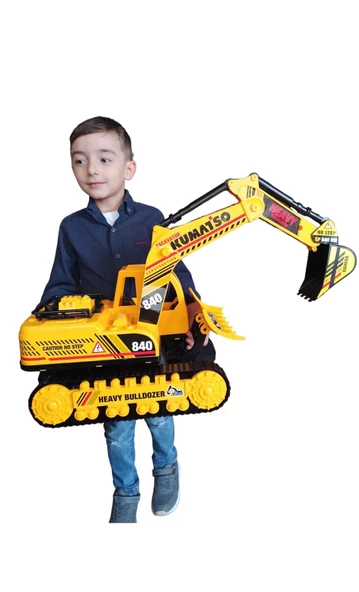 Oyuncak Buldozer Mega Boy İnşaat ve İş Makinası Buldozer Kepçe İçi Dolu 72x45cm. İthal