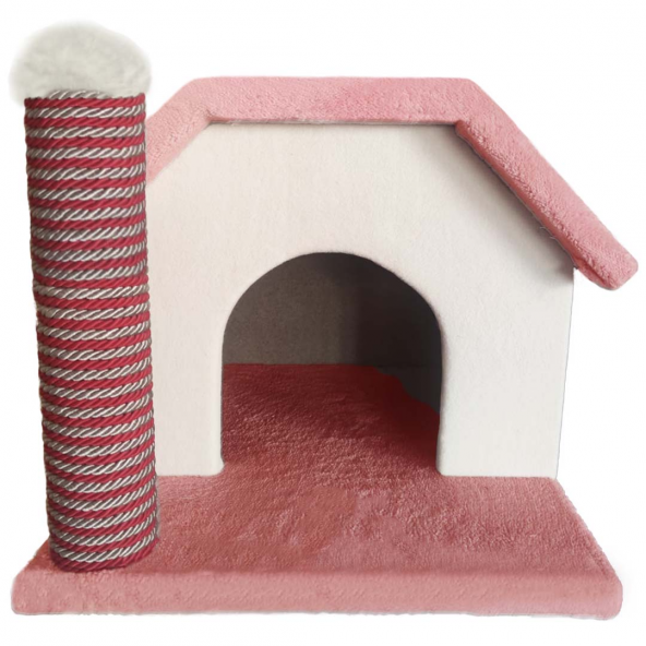 Ekonomik Kedi Evi Ve Tırmalama Sütunu - Karışık Renk - 6